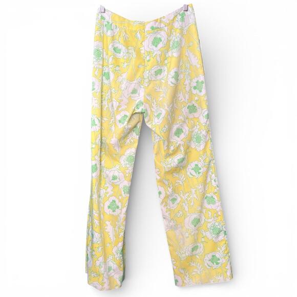 Vintage 70s Lilly Pulitzer Yellow Floral Print Trousers - Picture 4 of 4